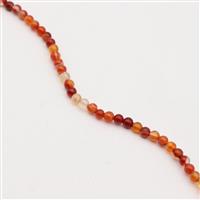 115cts Red Banded Agate Plain Round approx 4mm, 1m Strand