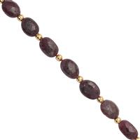 40cts Natural Madagascar Ruby Graduated Oval Faceted Approx 5x4 to 9x7mm, 19cm Strand with Spacer 