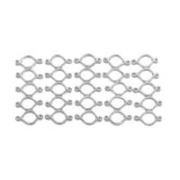 Silver Plated Base Metal Wave Spacer Beads, 25pcs