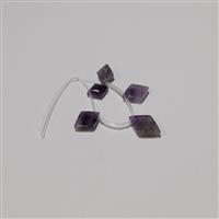 95cts Amethyst Top Drilled Diamonds Approx 20x15mm to 30x20mm -  5Pcs 	