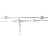 925 Sterling Silver Necklace With 2cts Arizona Turquoise Station 18Inch