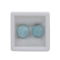 5.40cts Larimar Cabochon Round Approx 9mm (Pack of 2)