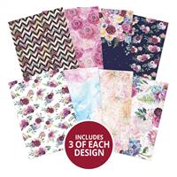 Adorable Scorable Pattern Packs - Navy Blossoms, Contains 24 x A4 350gsm Adorable Scorable sheets (3 sheets in each of 8 designs) 