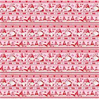 Henry Glass Gnomie Love Novelty Stripe Gnomes Pink Red Fabric 0.5m