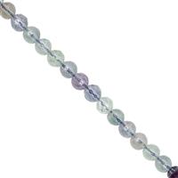 78cts Multi Fluorite Faceted Round Approx 6mm, 30cm Strand