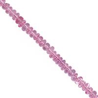 45cts Pink Colour Coated Topaz Smooth Rondelle Approx 4x1 to 4.5x2.5mm, 20cm Strand