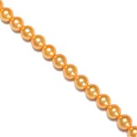 8mm Gold Shell Pearl, 38cm Strand