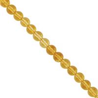 35cts Citrine Smooth Round Approx 5mm, 20cm Strand
