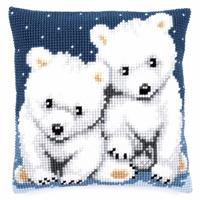 Polar Bears Needlepoint Cushion Kit