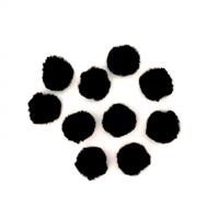 Black Faux Fur Pom Poms, Approx 4cm (10pk)