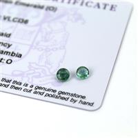 0.5cts Zambian Emerald 4.5x4.5mm Round Pack of 2 (O)