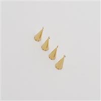 Gold Plated Base Metal Cone End Approx 27x10mm (4pk)