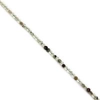 25cts Green Phantom Quartz Faceted Coins Approx 4mm, 38cm Strand