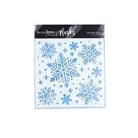 For the Love of Masks - Snowflake Sparkle, Contains 1 mask approx 6" x 6" in size