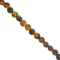 25cts Tiger Eye Faceted Flat Coin Approx 4mm, 30cm Strand