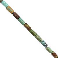 42cts Turquoise Smooth Tubes Approx 7x3.5 to 8.5x5mm, 30cm Strand
