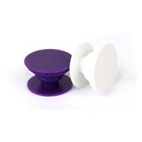Plastic Phone Grip, White & Purple (2pc)