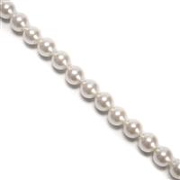 White Shell Pearl Rounds, approx. 10mm, 38cm Strand