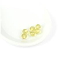 Baltic Lemon Amber Half Drilled Beads, 5mm (6pcs) 