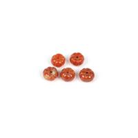 16cts Type A Red Jadeite Pumpkin Beads Approx 9mm, 5pcs