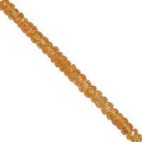 24cts Spessartite Garnet Faceted Rondelle Approx 1x1.7mm to 2x3.8mm 20cm Strand