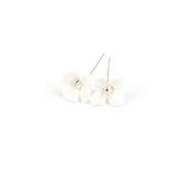 Preciosa Lampwork Flower Beads - White, 30mm (2pc)