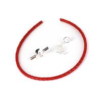 Red Pelle; Sterling Silver Red Leather Bracelet & Sterling Silver Butterfly Charm