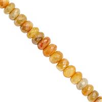 80cts Peach Coated Moonstone Faceted Roundelles Approx 5x3 to 8x5mm, 19cm Strand