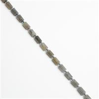 180cts Labradorite Faceted Cylinders Approx 12x8mm, 38cm Strand