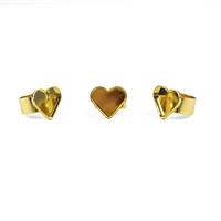 Size 7 Gold Plated Heart Bezel Rings - 20mm (3pcs/pk)