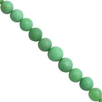 65cts Chrysoprase Faceted Round Approx 5 to 8mm, 19cm Strand