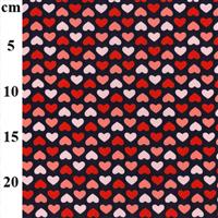 Small Hearts Organic Printed Jersey Fabric 0.5m