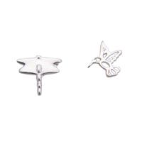925 Sterling Silver Hummingbird & Dragonfly Solderable Accent, Approx 6mm 
