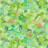 Enchanted Garden Swirls Grape Fabric 0.5m