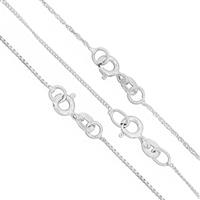 925 Sterling Silver, Box, Rope and Curb Chain (Pack of 3) approx. 45cm/18"