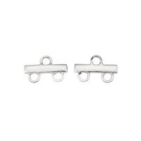 925 Sterling Silver 2 to 1 Connector, approx. 10x18mm, 2pcs
