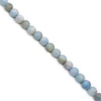 265cts Multi-Colour Aquamarine Matt Finish Frosted Rounds Approx 10mm, 38cm Strand