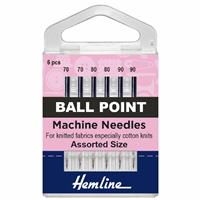 Hemline Sewing Machine Ballpoint Needles Pack of 6