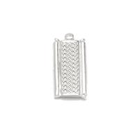 Silver Base Metal Box Slider Clasp, Approx 25mm