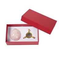 800cts Rose Quartz Egg Approx 45x58mm with a Stand in Box, 1set
