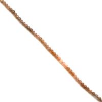 20cts Ombree Sunstone Faceted Rounds Approx 3mm, 38cm 