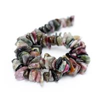 323cts Multi-Colour Tourmaline Flat Nuggets Approx 8x12mm, 38cm Strand