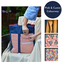 Sew Pretty Sew Mindful Pink & Cumin Warwick Bag Kit: Instructions, Fabric (1m), Cotton Dry Oilskin (1m) & Calico (1FQ)
