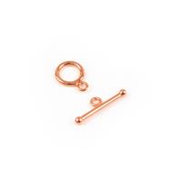 925 Rose Gold Plated Sterling Silver Toggle Clasp T-Bar - Approx 23mm, Ring 11mm (1pc)