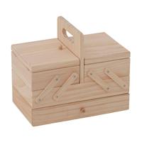 Wood Cantilever Sewing Box 