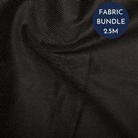 Black Cotton 8 Wale Corduroy Fabric Bundle (2.5m)