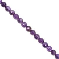 72cts Dark Amethyst Faceted Round Approx 6mm, 28cm Strand