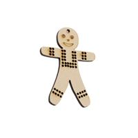 Gingerbread Cookies men with 40cm of 3mm red satin ribbon
