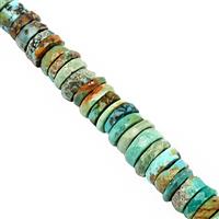 60cts Turquoise Faceted Wheels Approx 4x1 to 8x3mm, 20cm Strand