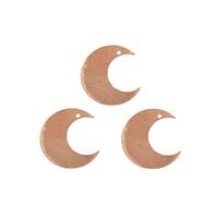 Bare Copper Crescent Moon Blanks, Approx. 25x23mm (10pk)